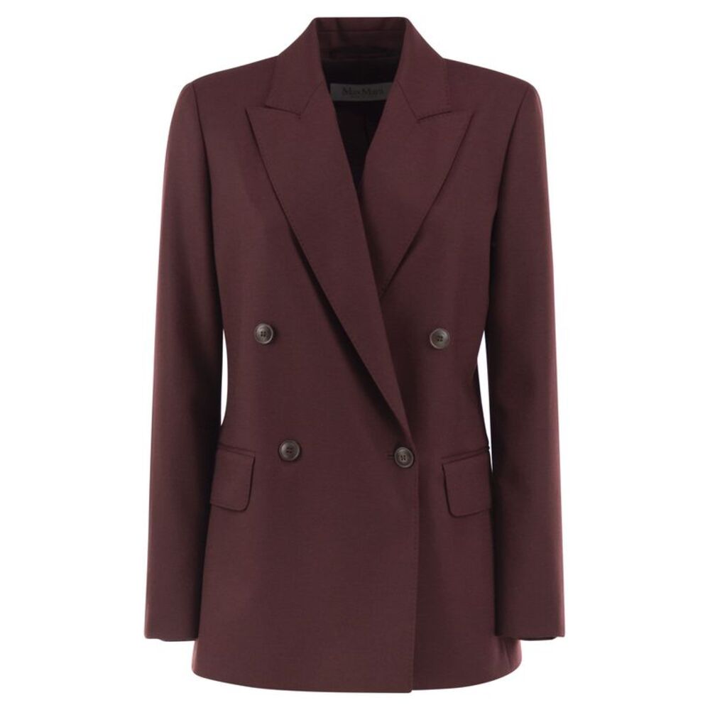 Max Mara Women Mxmscenico - Double-Breasted Stretch Virgin Wool Blazer